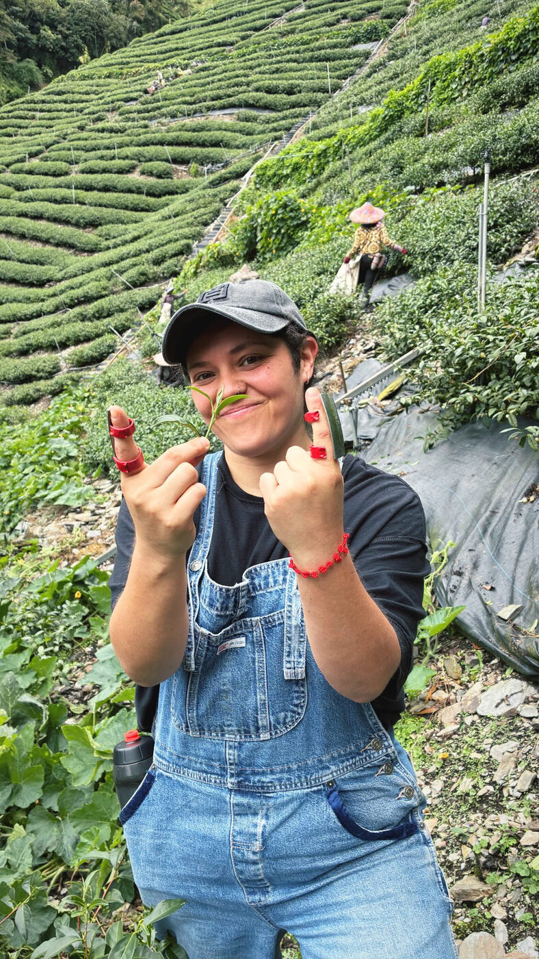 Student at a tea garden