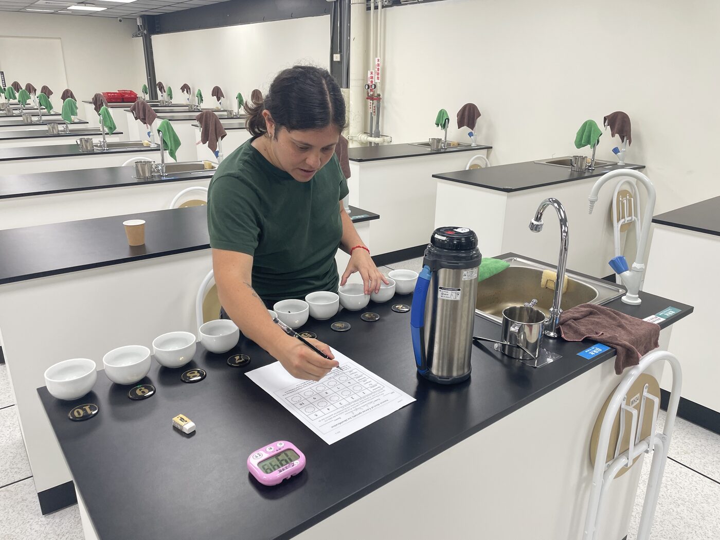 Sensory evaluation notes during cupping